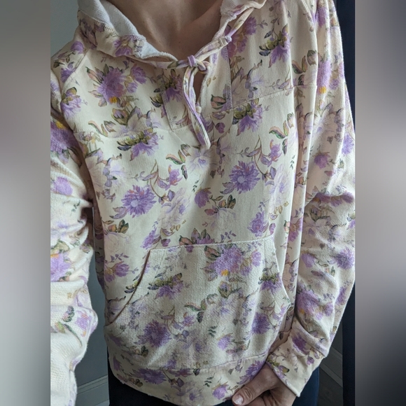 Loveshackfancy S Kirby hoodie ultra violet clouds purple yellow long sle… - Picture 1 of 16